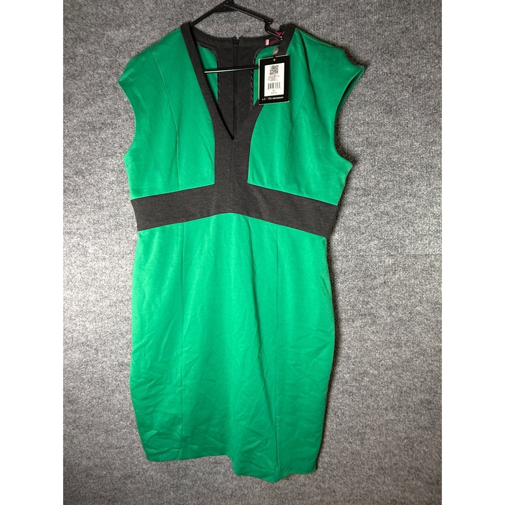 Narciso Rodriguez Design Nation Green Colorblock Sheath Dress XL NRDN0305 NEW